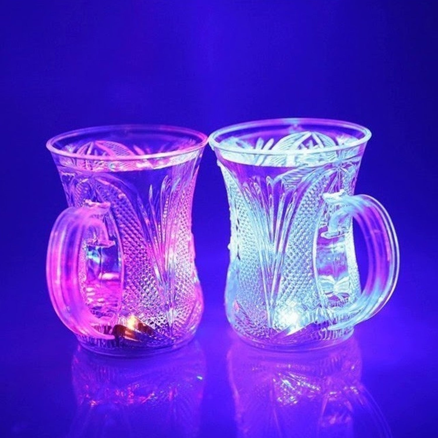 4727 Flashing Cup LED Water Sensor Light up Cup with Handle for Home Kitchen Fun Luminous Water Cup, Party / Birthday / Nightclub / Christmas / Disco Entertainment Cup (2 Pcs Set) 4727 Flashing Cup LED Water Sensor Light up Cup with Handle for Home Kitchen Fun Luminous Water Cup, Party / Birthday / Nightclub / Christmas / Disco Entertainment Cup (2 Pcs Set)